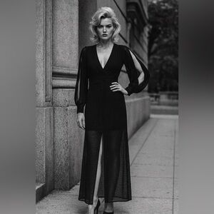 Elegant Long Black H&M Maxi Dress